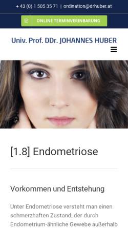 Vorschau der mobilen Webseite www.drhuber.at, Endometriose - Das unbekannte Leiden