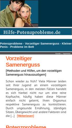 Vorschau der mobilen Webseite www.hilfe-potenzprobleme.de, Fortrex Multimedia