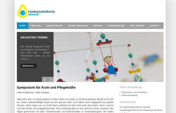 Vorschau von www.kinderanaesthesie-aktuell.de, Kinderanästhesie aktuell