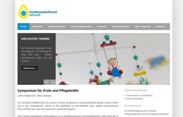 Vorschau von www.kinderanaesthesie-aktuell.de, Kinderanästhesie aktuell