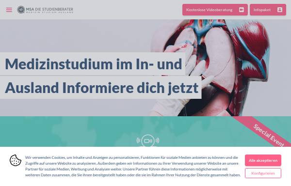Vorschau von www.medizin-studium-ausland.de, Medizin im Ausland studieren