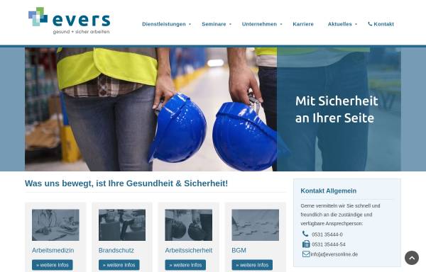 Vorschau von www.eversdienste.de, Evers Arbeitsschutz GmbH