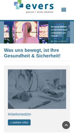 Vorschau der mobilen Webseite www.eversdienste.de, Evers Arbeitsschutz GmbH