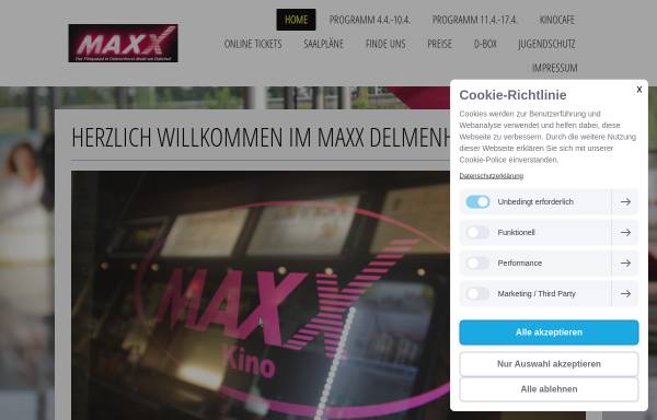 Vorschau von www.maxx-delmenhorst.de, Service Kino MAXX in Delmenhorst
