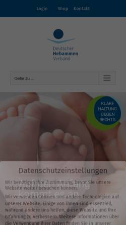 Vorschau der mobilen Webseite www.hebammenverband.de, Deutscher Hebammenverband e.V.