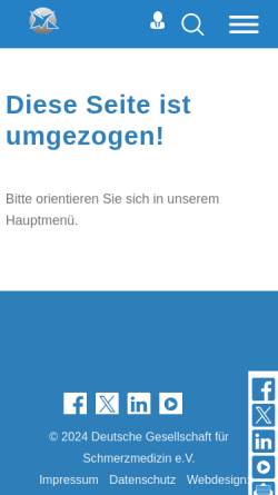 Vorschau der mobilen Webseite innovationsforum-schmerzmedizin.de, Innovationsforum der DGS e.V.