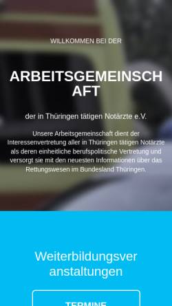 Vorschau der mobilen Webseite www.agtn.de, Arbeitsgemeinschaft der in Thüringen tätigen Notärzte e.V.