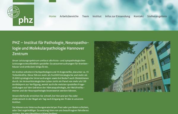 Vorschau von hannover-pathologie.de, Institut für Pathologie, Neuropathologie und Molekularpathologie Hannover Zentrum