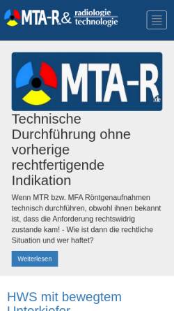 Vorschau der mobilen Webseite www.mta-r.de, MTA-R.de
