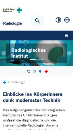 Vorschau der mobilen Webseite www.radiologie.uk-erlangen.de, Erlangen-Institut für Diagnostische Radiologie der Universität
