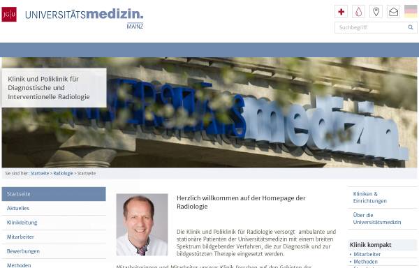 Vorschau von www.unimedizin-mainz.de, Mainz - Klinik und Poliklinik für Diagnostische und Interventionelle Radiologie der Universität