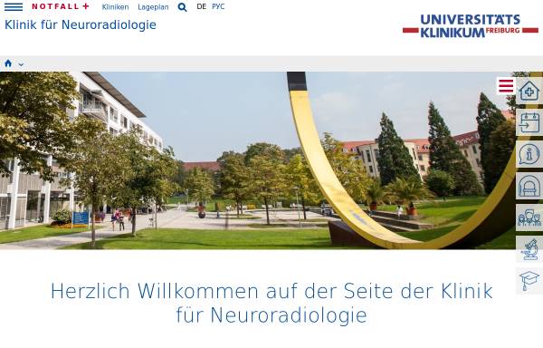 Vorschau von www.uniklinik-freiburg.de, Freiburg - Klinik für Neuroradiologie der Universität