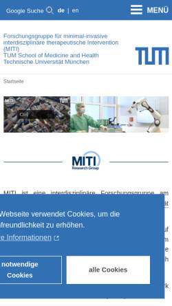 Vorschau der mobilen Webseite www.miti.med.tum.de, Forschungsgruppe MITI der TU München