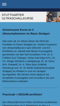 Vorschau der mobilen Webseite www.stuttgarter-sonokurse.de, Stuttgarter Ultraschallkurse