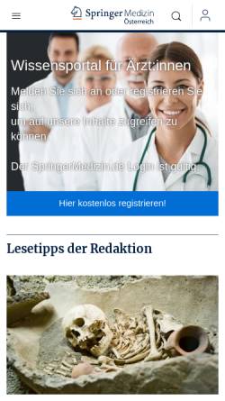 Vorschau der mobilen Webseite www.springermedizin.at, Springermedizin.at