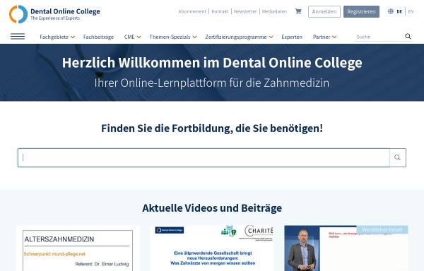 Vorschau von www.dental-online-college.com, Dental Online College