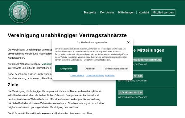 Vorschau von www.vuv-nds.de, Vereinigung unabhängiger Vertragszahnärzte e.V. (VuV)