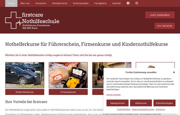 Vorschau von www.firstcare.ch, Firstcare Nothilfeschule