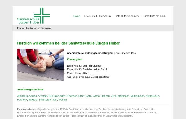 Vorschau von www.sanihuber.de, Sanitätsschule Jürgen Huber