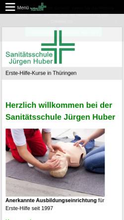 Vorschau der mobilen Webseite www.sanihuber.de, Sanitätsschule Jürgen Huber