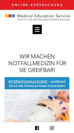 Vorschau der mobilen Webseite www.medicaleducationservice.de, Medical Education Service