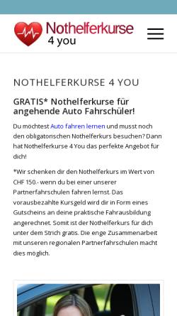 Vorschau der mobilen Webseite www.nothelferkurse4you.ch, Nothelferkurse4you