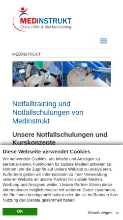 Vorschau der mobilen Webseite medinstrukt.de, Medinstrukt Erste Hilfe & Notfalltraining