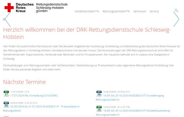 Vorschau von www.drk-rettungsschule-sh.de, DRK-Rettungsdienstschule Schleswig-Holstein