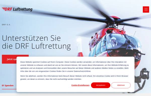 Vorschau von www.drf-luftrettung.de, DRF Stiftung Luftrettung gemeinnützige AG