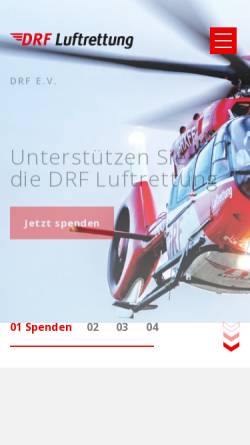 Vorschau der mobilen Webseite www.drf-luftrettung.de, DRF Stiftung Luftrettung gemeinnützige AG