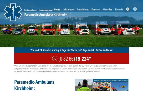 Vorschau von paramedic-ambulanz.de, Paramedic-Ambulanz Kirchheim