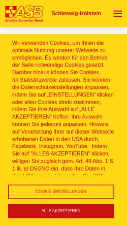 Vorschau der mobilen Webseite stormarn-segeberg.asb-sh.de, ASB-Rettungshundel Stormarn und Segeberg