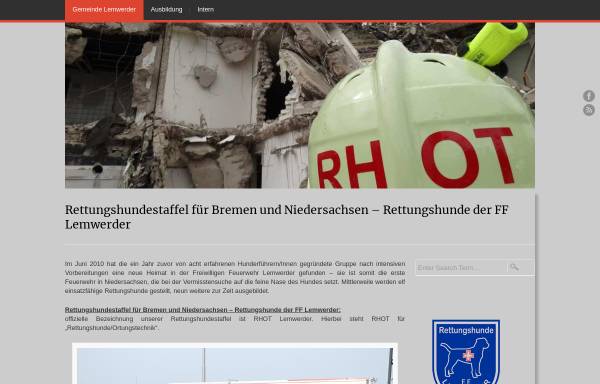 Vorschau von rettungshunde-lemwerder.de, Rettungshunde der Freiwilligen Feuerwehr Lemwerder