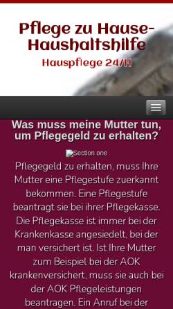 Vorschau der mobilen Webseite www.hauspflege24h.de, Hauspflege 24 h Beata Kesik