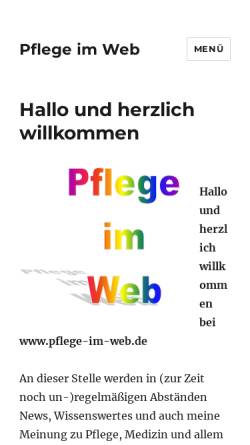 Vorschau der mobilen Webseite www.pflege-im-web.de, Das Forum für Pflegende im Netz