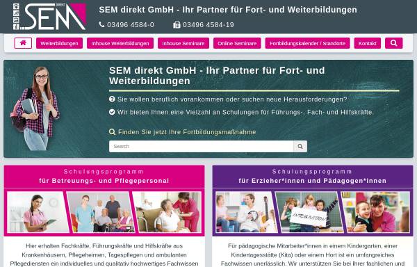 Vorschau von www.sem-direkt.de, SEM direkt Mitarbeiterqualifikation