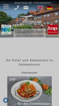 Vorschau der mobilen Webseite www.hotel-thomsen.de, Hotel Restaurant Thomsen GmbH