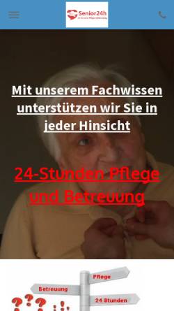 Vorschau der mobilen Webseite www.senior24h.de, Senior24.de