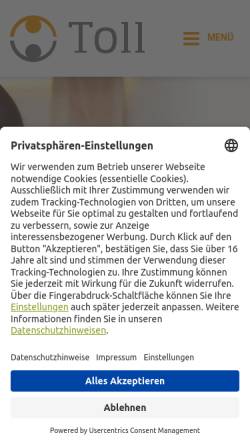 Vorschau der mobilen Webseite www.toll-betreuung.de, Toll 24 Betreuung GmbH & Co. KG