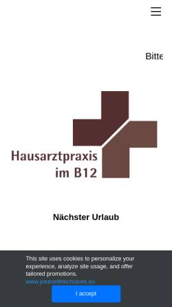 Vorschau der mobilen Webseite www.hausarztpraxis-ebersbach.de, Schinkmann, Dr. med. Lothar und Haiplik, Meike