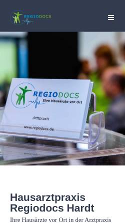 Vorschau der mobilen Webseite www.regiodocs.de, Arztpraxis Dr. G. Argast - Dr. S. Andreae - Dr. R. Jäger - Dr. Gebhard Pfaff