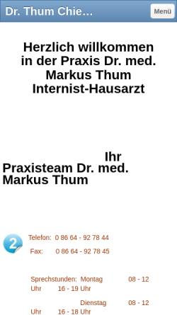 Vorschau der mobilen Webseite www.dr-thum-chieming.de, Thum, Dr. med. Markus