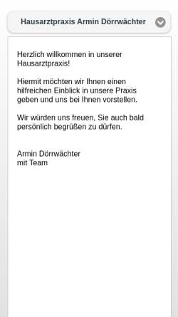 Vorschau der mobilen Webseite hausarztpraxis-doerrwaechter.de, Hausarztpraxis Armin Dörrwächter