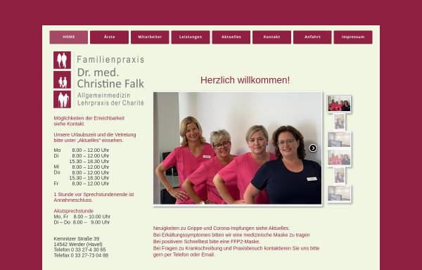 Vorschau von www.dr-falk-werder.de, Dr. med. Christine Falk