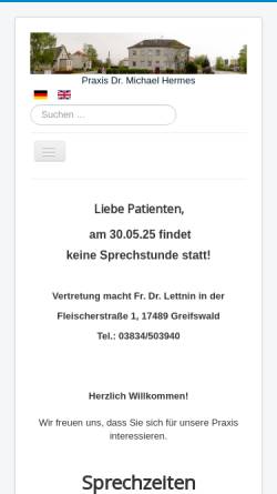 Vorschau der mobilen Webseite www.dr-hermes.de, Hermes, Dr. med. Michael