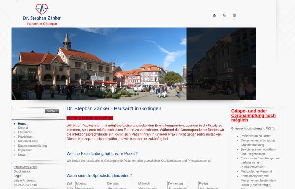 Vorschau von www.praxis-zaenker.de, Dr. Stephan Zänker - Hausarzt in Göttingen