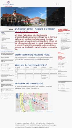 Vorschau der mobilen Webseite www.praxis-zaenker.de, Dr. Stephan Zänker - Hausarzt in Göttingen