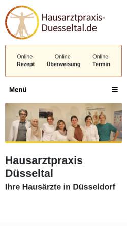 Vorschau der mobilen Webseite www.hausarztpraxis-duesseltal.de, Hausarztpraxis-Düsseltal Eqbal Masomi