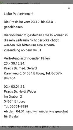 Vorschau der mobilen Webseite www.fetzer-dr-gruen.de, Gemeinschaftspraxis S. Fetzer und Dr. med. O. Grün