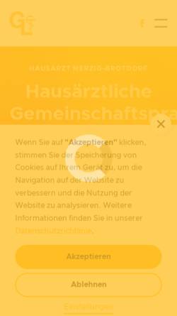 Vorschau der mobilen Webseite www.praxis-giersberg-loris.de, Hausärztliche Gemeinschaftspraxis Brotdorf